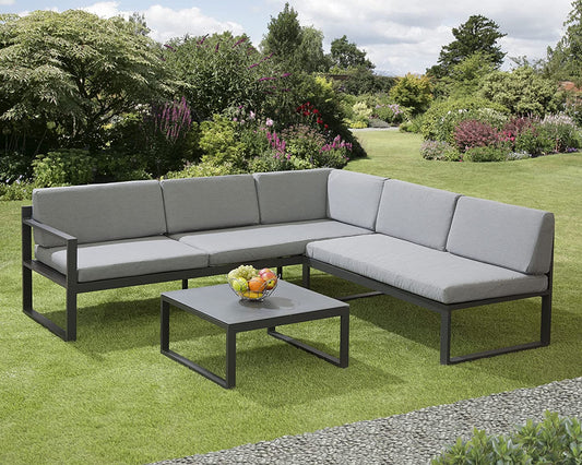 Sydney Large Corner Lounge Set with Built in Sun Lounger. Ready Now.