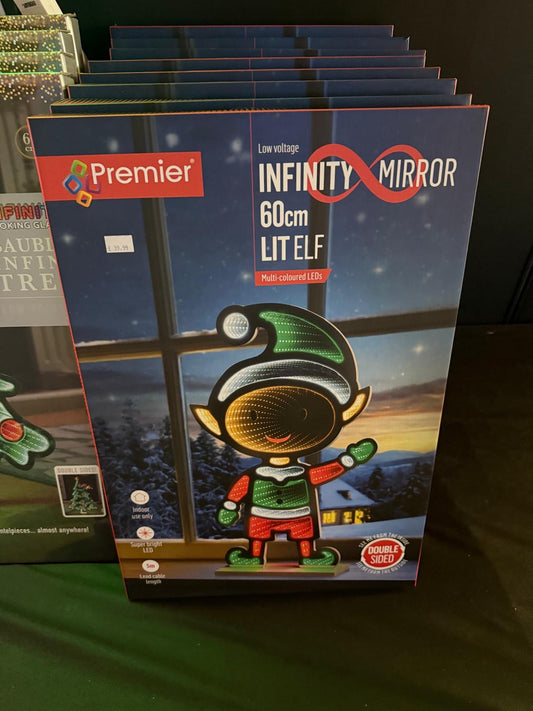 Infinity Mirror 60cm Lit Elf (Double sided). Indoor use.