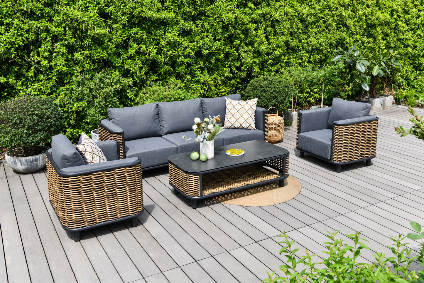 Lamoi Rattan Sofa Set of 4- Ready Now.