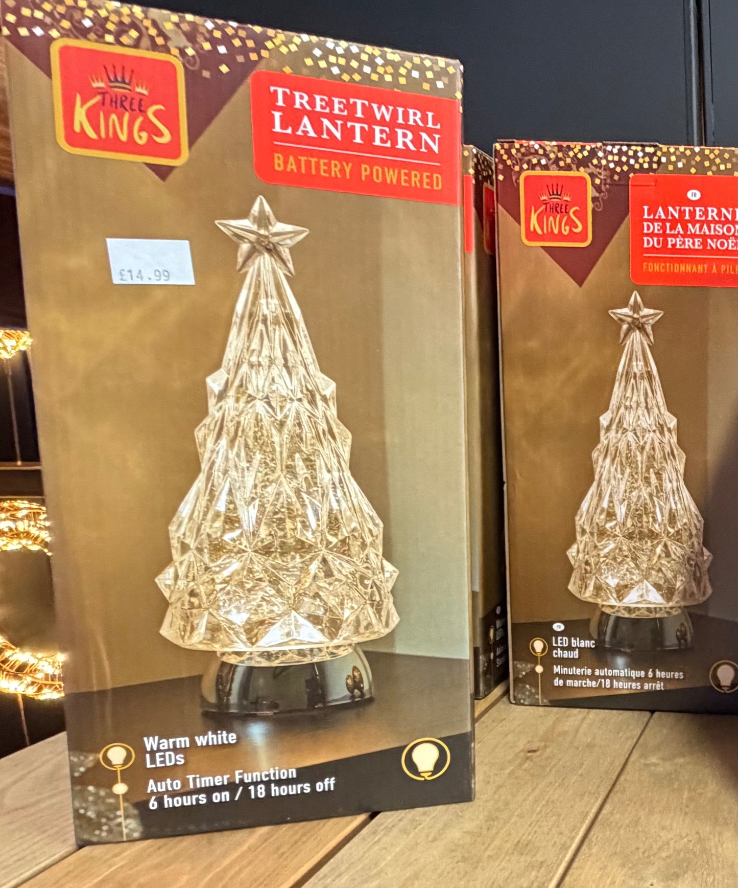 Tree Twirl Lantern. Warm White LED's