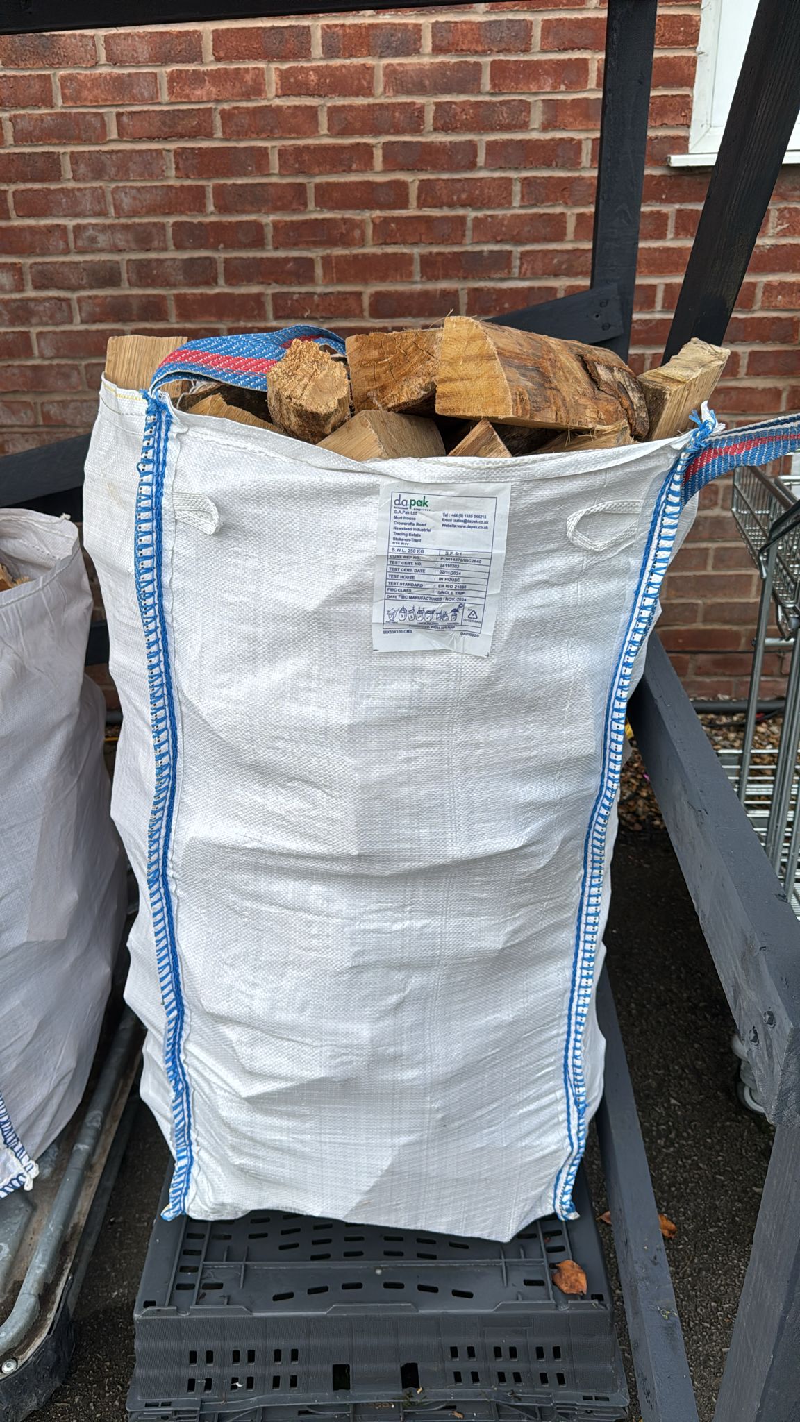 Barrow Bag of hardwood Logs (Delivery within 12 miles of Minshull's).