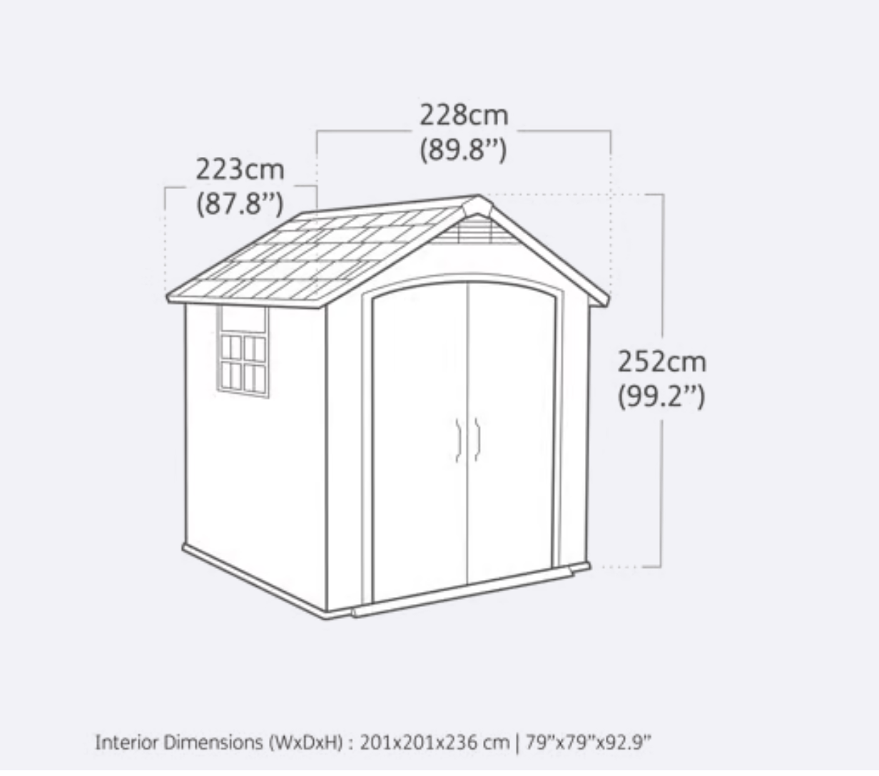 Premier Shed 7.5x7ft - Grey