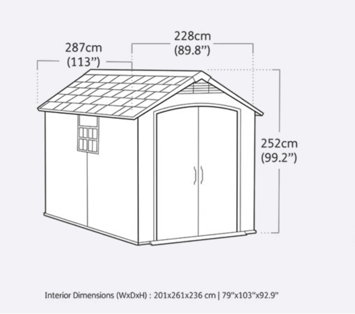 Premier Shed 7.5x9ft - Grey