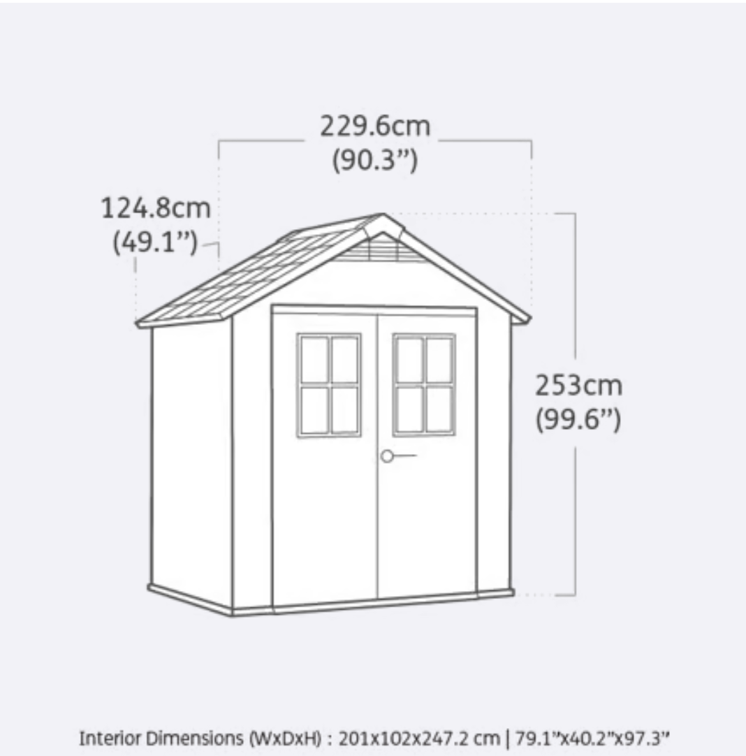Oakland Shed 7.5x4ft - Grey