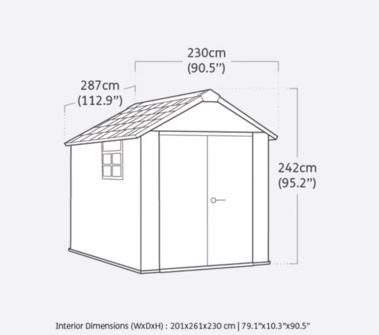 Oakland Shed 7.5x7ft - Grey