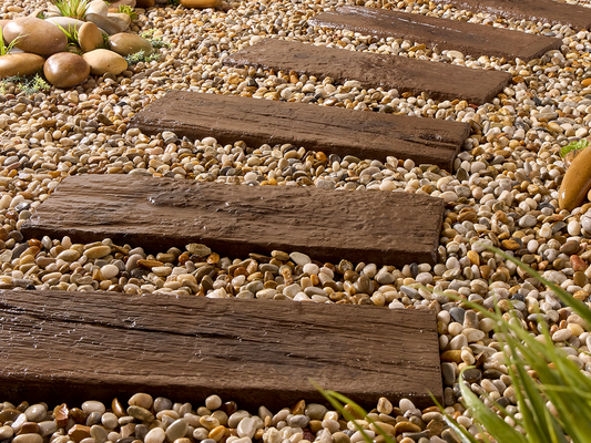 Log Stone Sleeper Stepping Stone