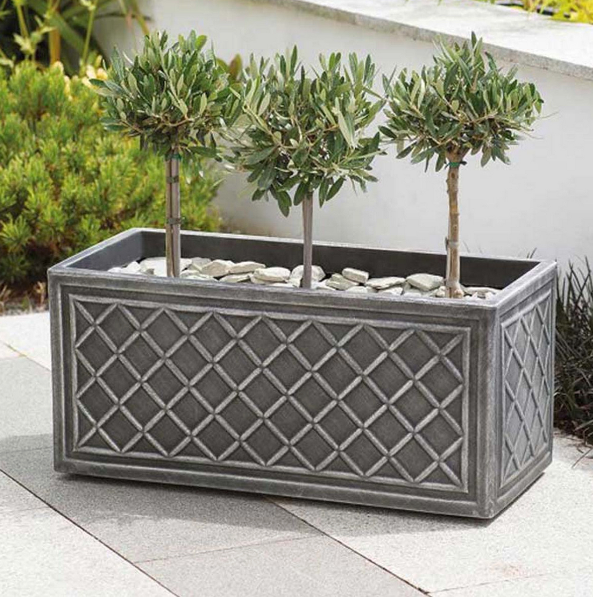 Stewart Garden Lead Effect Trough Planter, Pewter - 70cm