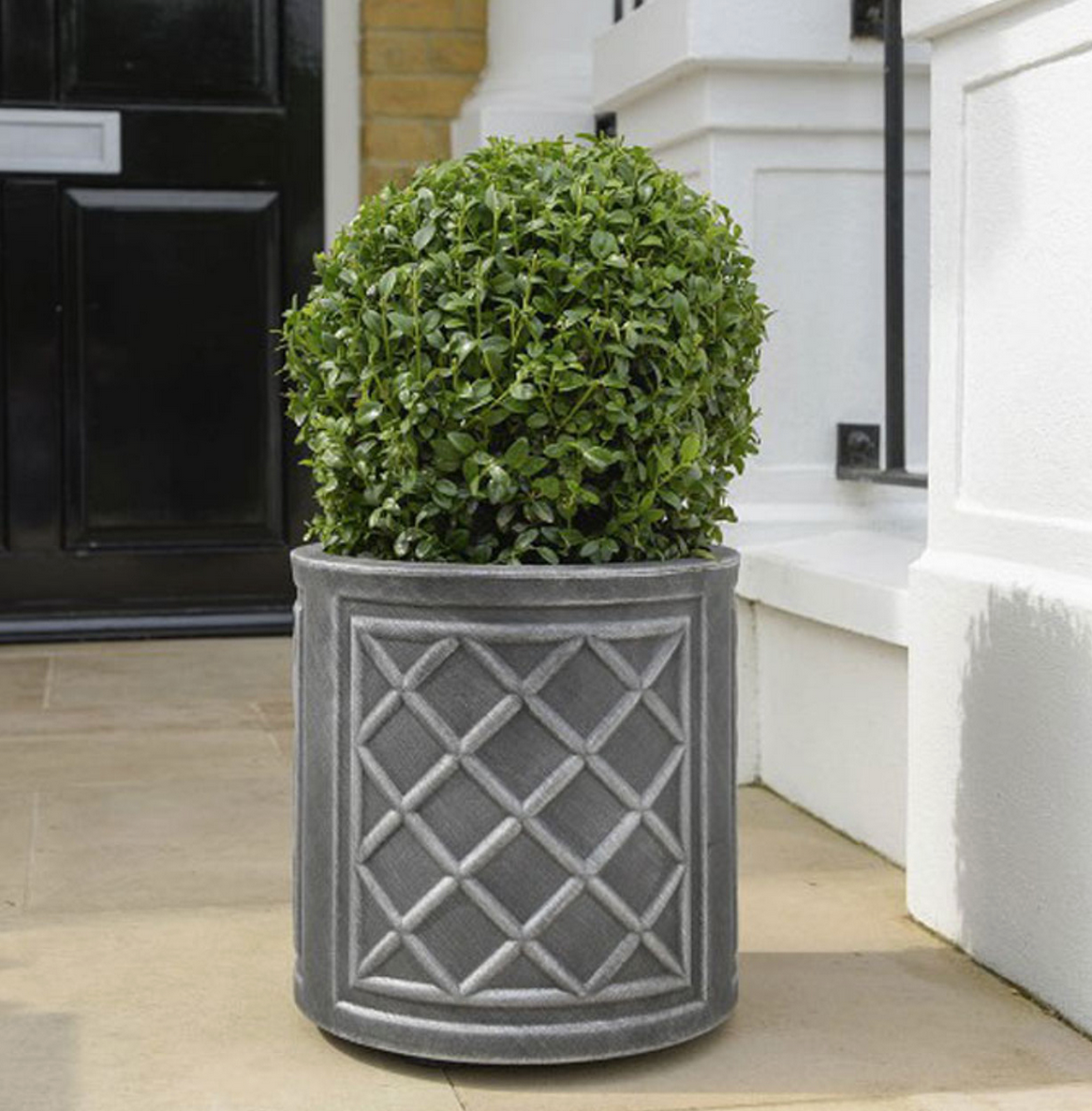 Stewart Garden Lead Effect Round Planter, Pewter - 32cm