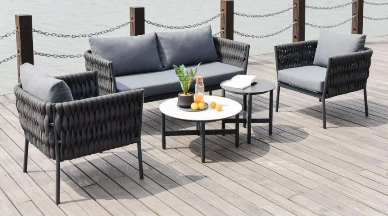 Lyss Lounge Set of 5- Rope Preorder fro Delivery end of May.