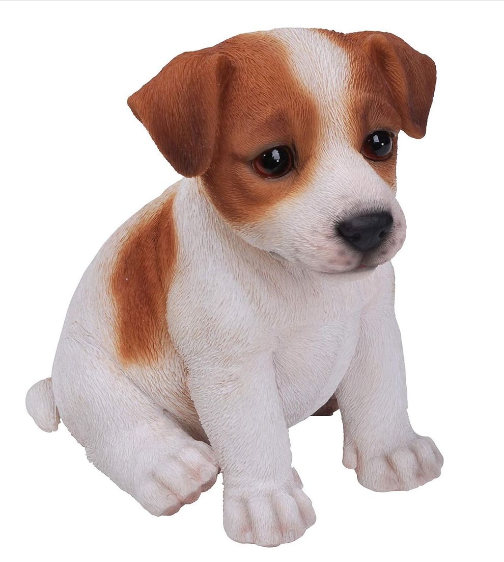 Jack Russell Terrier Dog Figurine - Brown/White