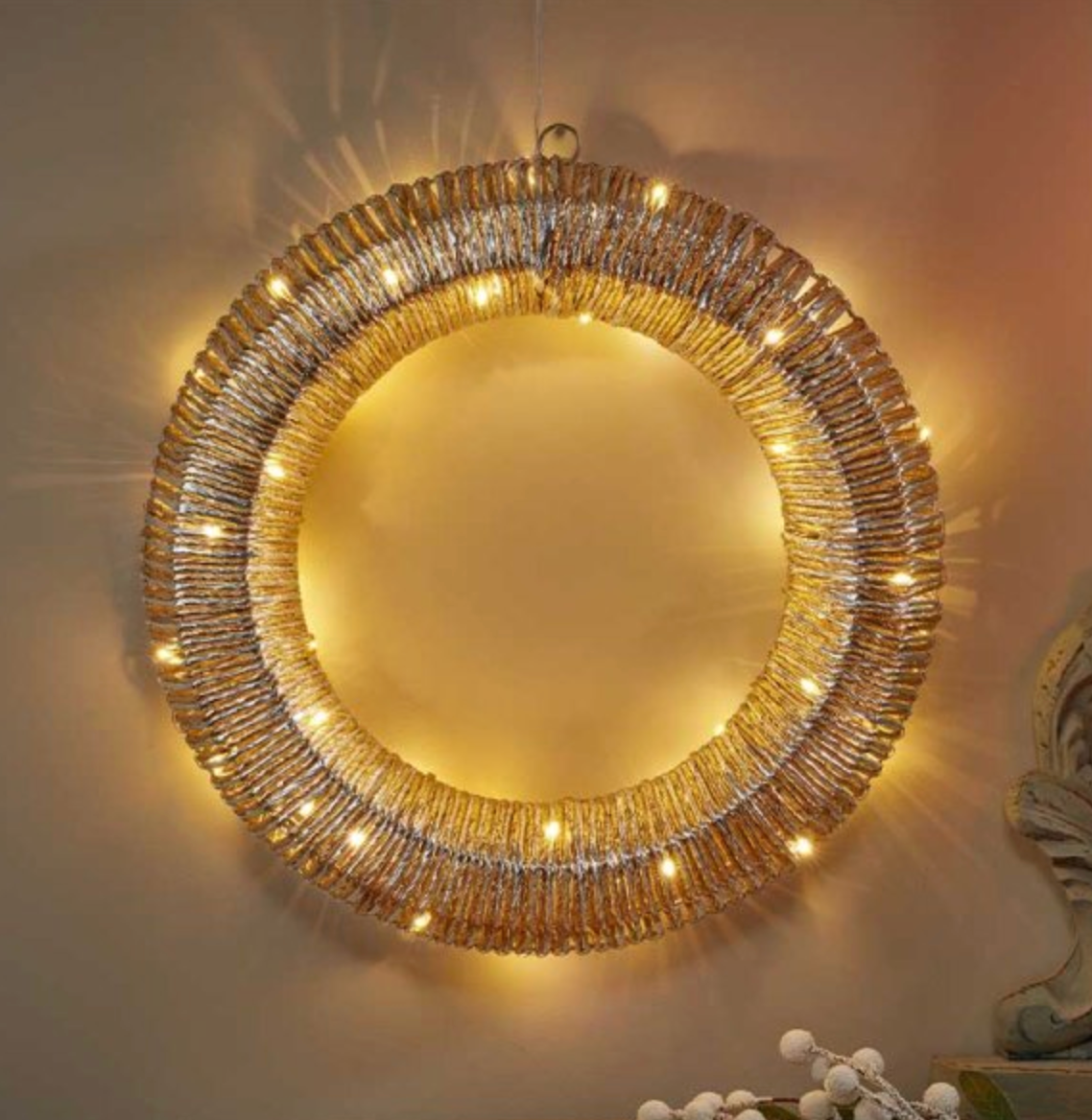 Champagne Braid Wreath - 40cm