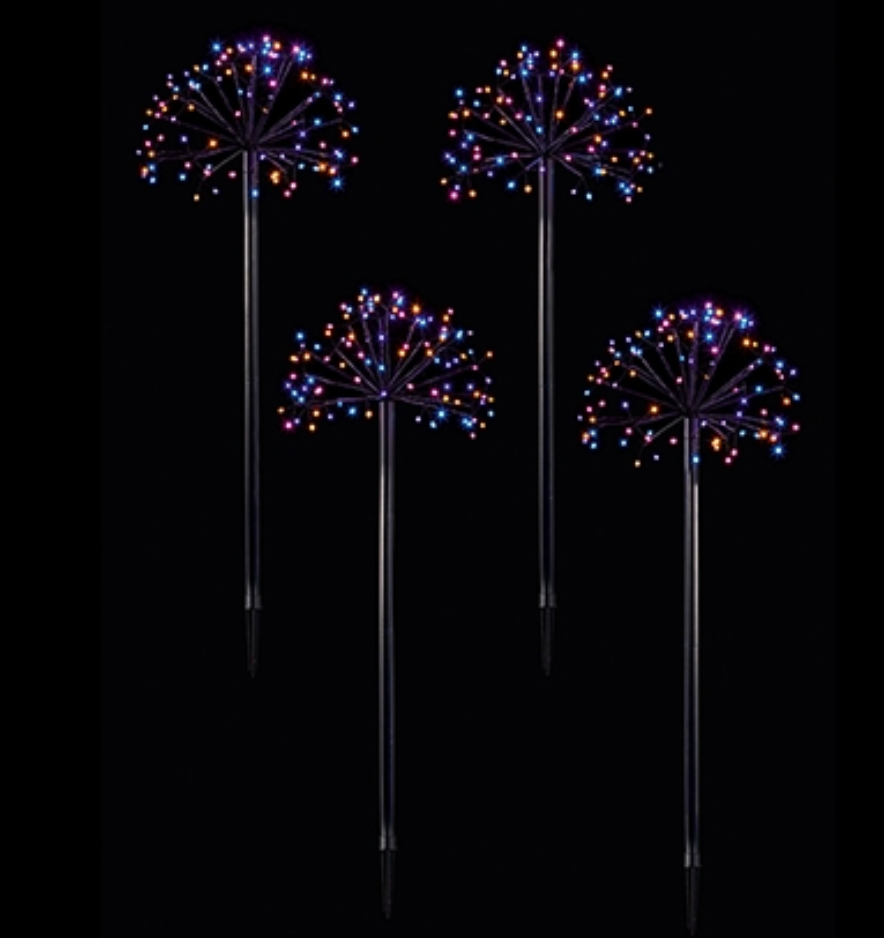 Set of 5 Sparkler Path lights 120 LED's. Multi coloured. Battery Operated.