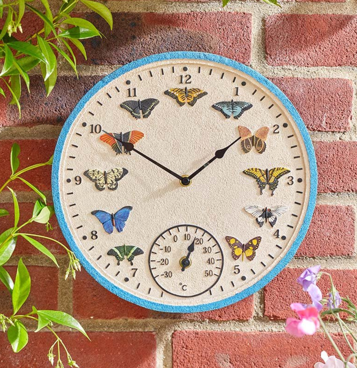 Papillons Wall Clock 12in