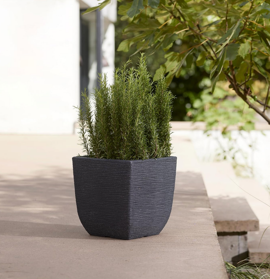 Stewarts Cotswold Square Planter Black 32cm
