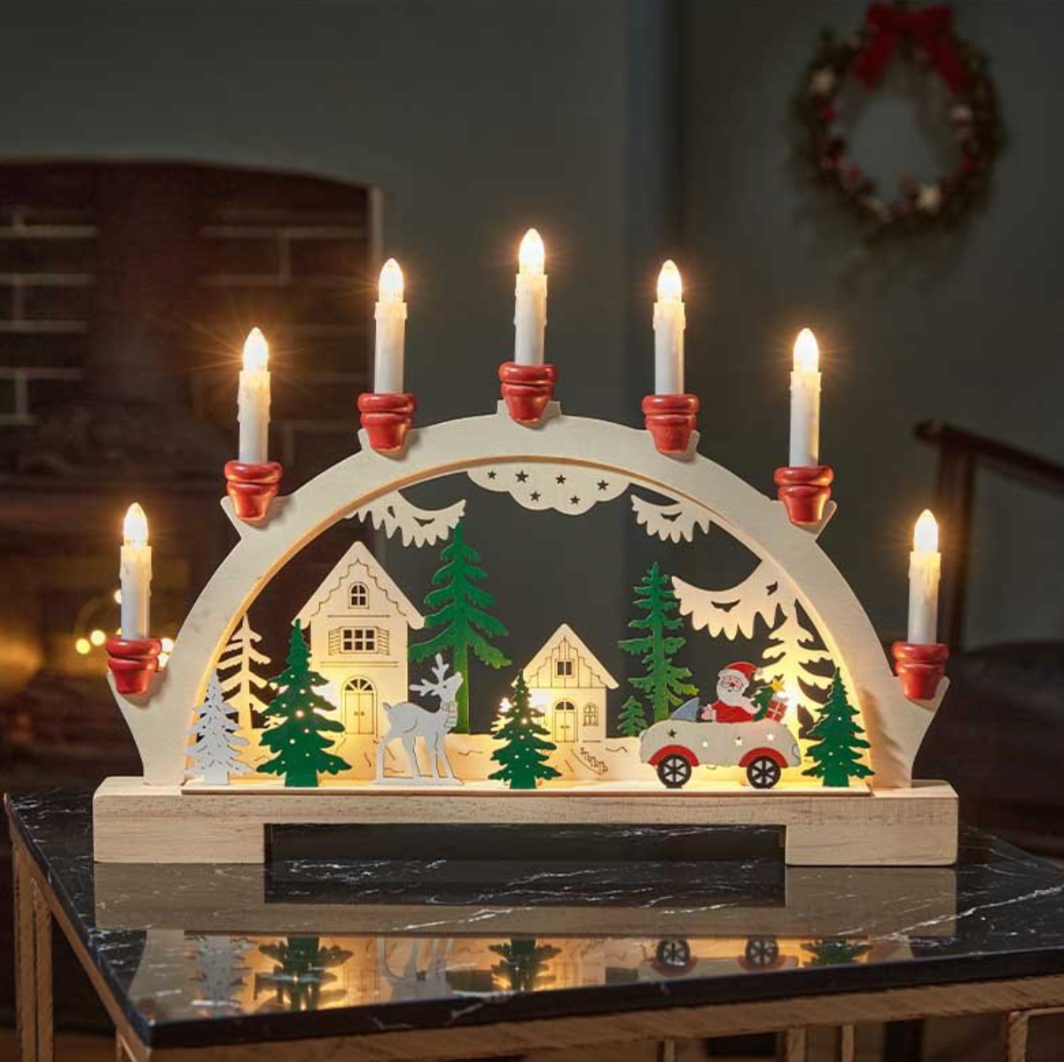 InLit 10 LED Santa CandleBridge