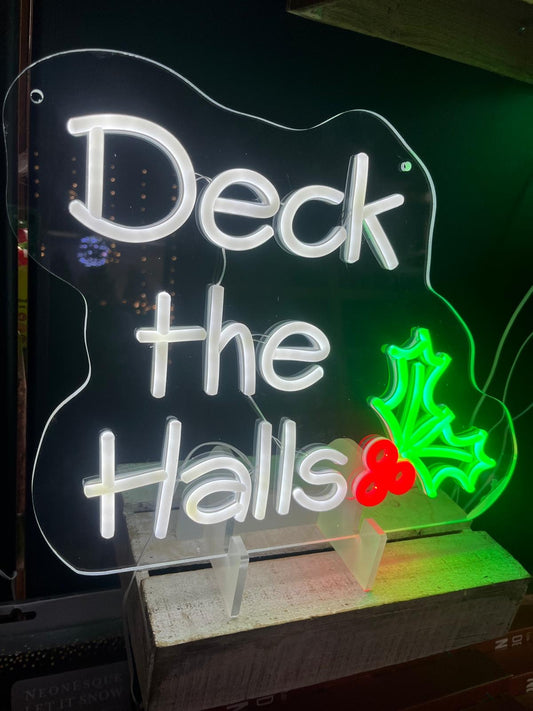 Deck the Halls Neon Sign 40cm