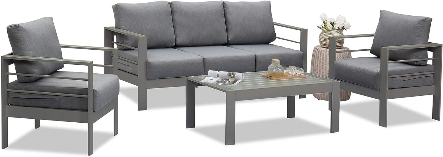 Wisteria Lane 4 Piece Aluminium Lounge Sofa Set. Ready Now.