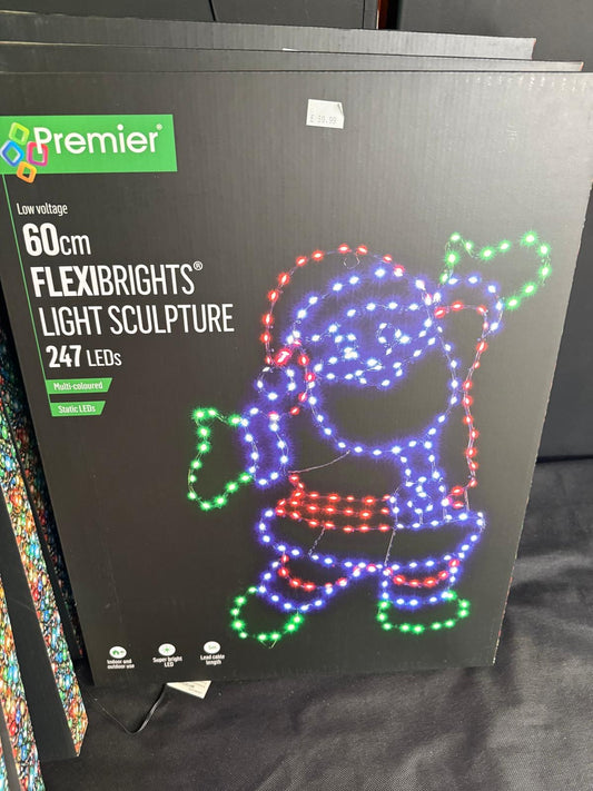 60cm Flexibrights Light Sculpture. 247 LED's. Santa