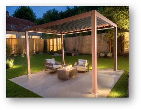 The Athena 4x3m Pergola. Wood Effect