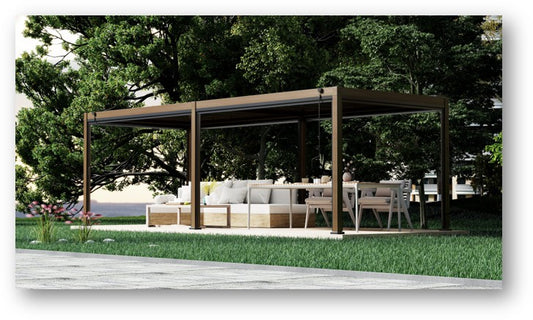 The Athena 6x3m Pergola. Wood Effect