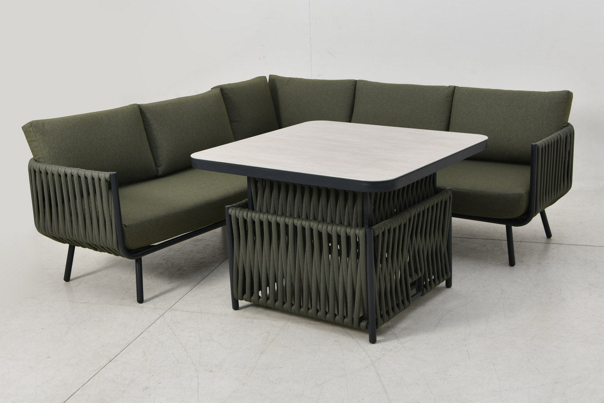 Romeo Rope Mini Corner Dining Set. June Delivery.