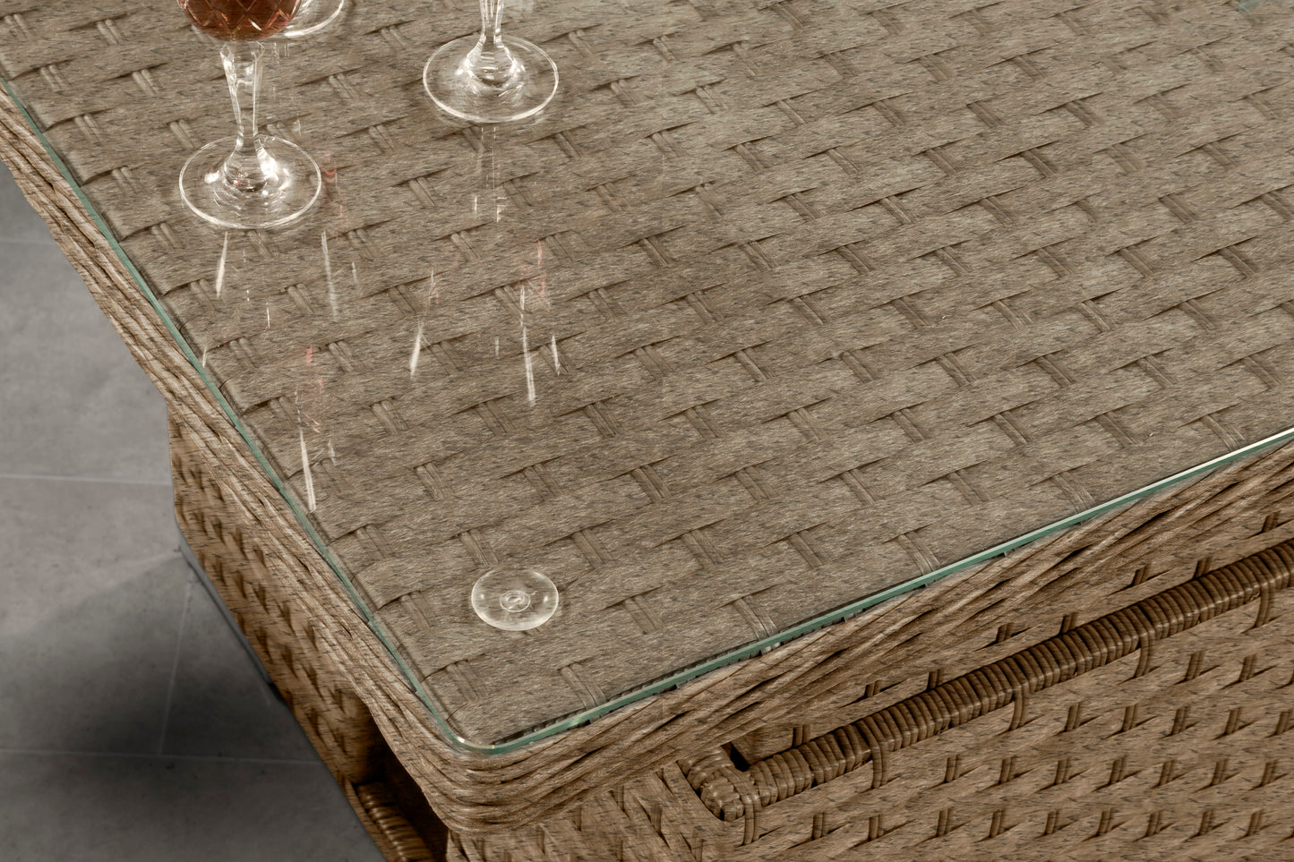 Cambridge Rattan Aluminium Corner Set with Height Adjustable Table - Natural
