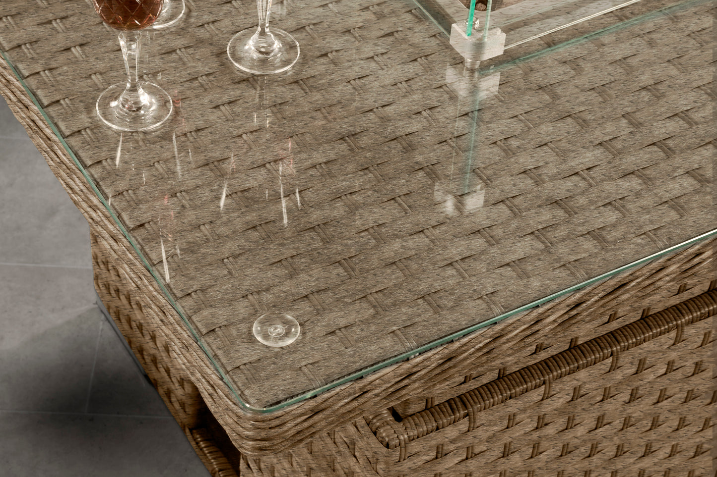 Cambridge Corner Fire Pit Set with Height Adjustable Table –  natural