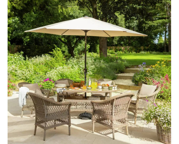 Serena 6 Seat Dining Set with Parasol.