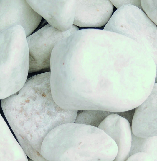 Bulk bag. 40-90mm Spanish White Cobble Stones. Approx 850KG (Local Delivery only).