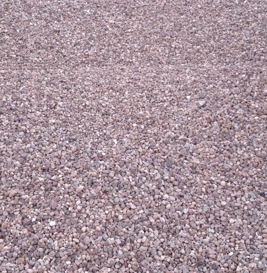 Bulk bag. 20mm Staffordshire Pink Gravel. Approx 850KG