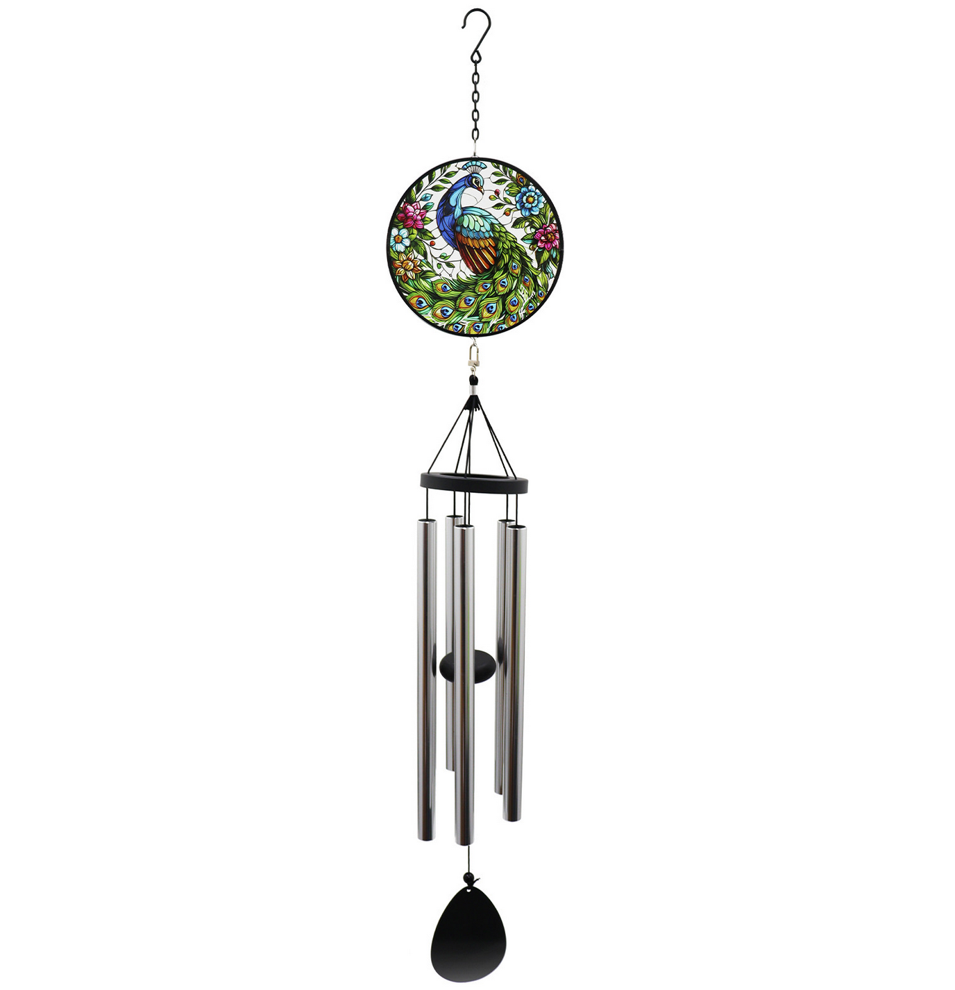 Peacock Stained Glass Suncatcher Wind Chime