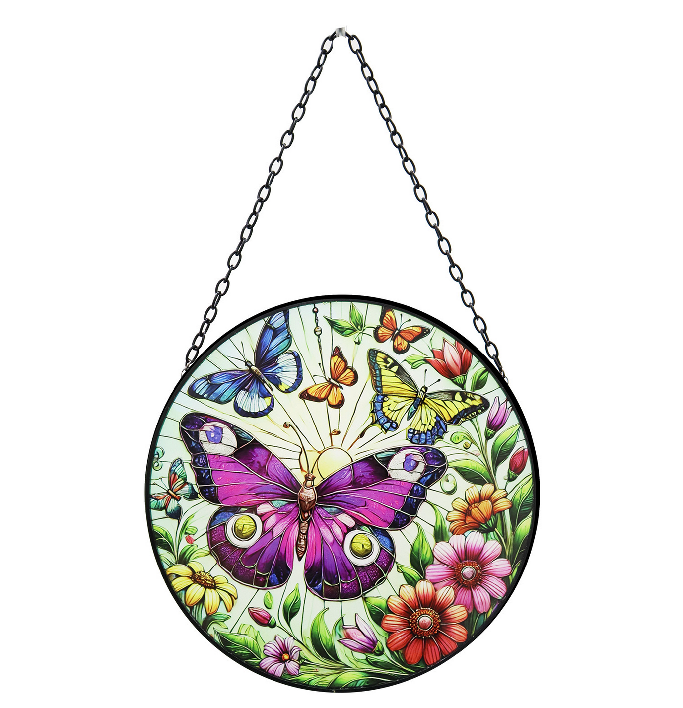 Stained Glass Hanging Butterfly Suncatcher