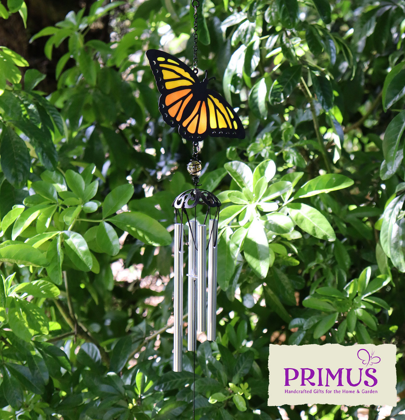 Suncatcher Orange Butterfly Wind Chime