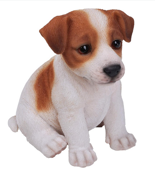 Jack Russell Terrier Dog Figurine - Brown/White