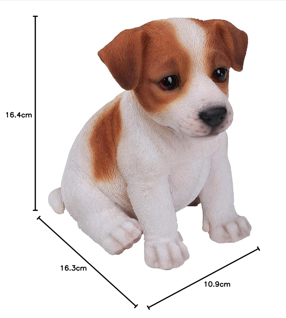 Jack Russell Terrier Dog Figurine - Brown/White