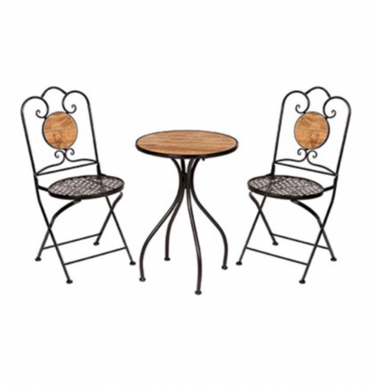 50cm Dia. Wood Effect Bateaux 2 Seater Bistro
