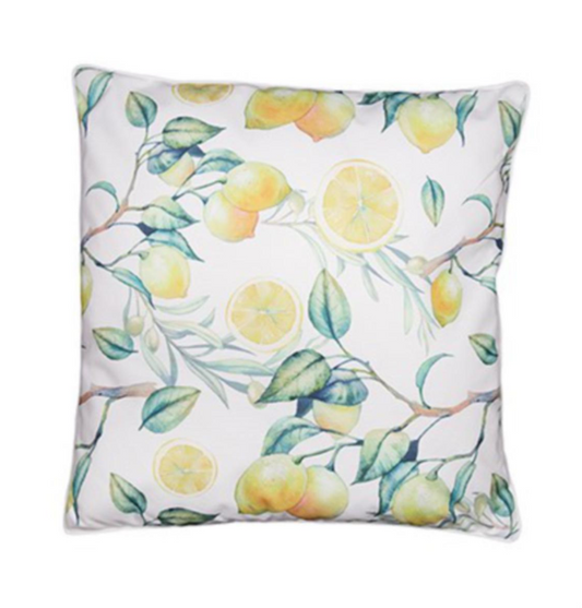 45cm Lemons Printed Showerproof Cushion