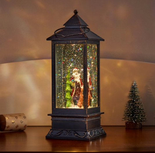SnowSwirl Santa Lantern