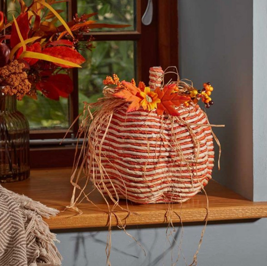 Raffia Pumpkin XL - Striped