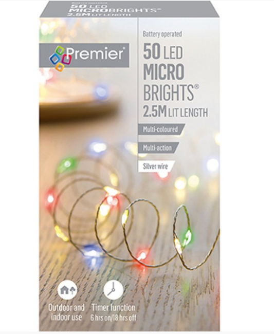 50 Battery Operated Multi Action Multi Colour MicroBrights