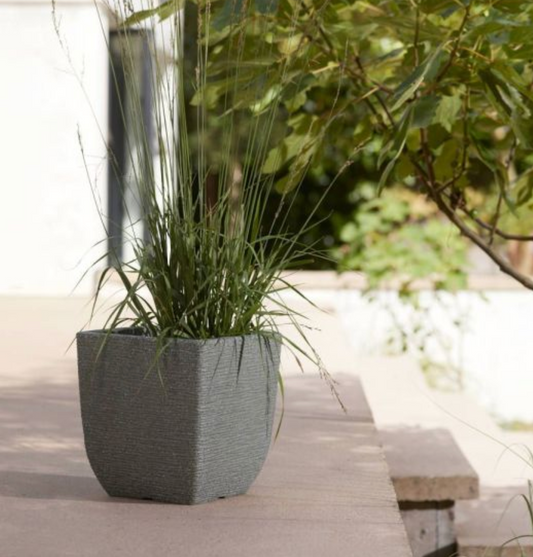 Stewarts Cotswold Square Planter Marble Green 32cm