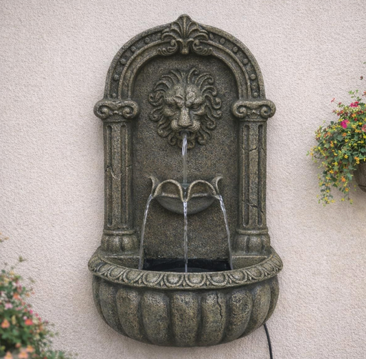 Lion Mask Solar Water Feature