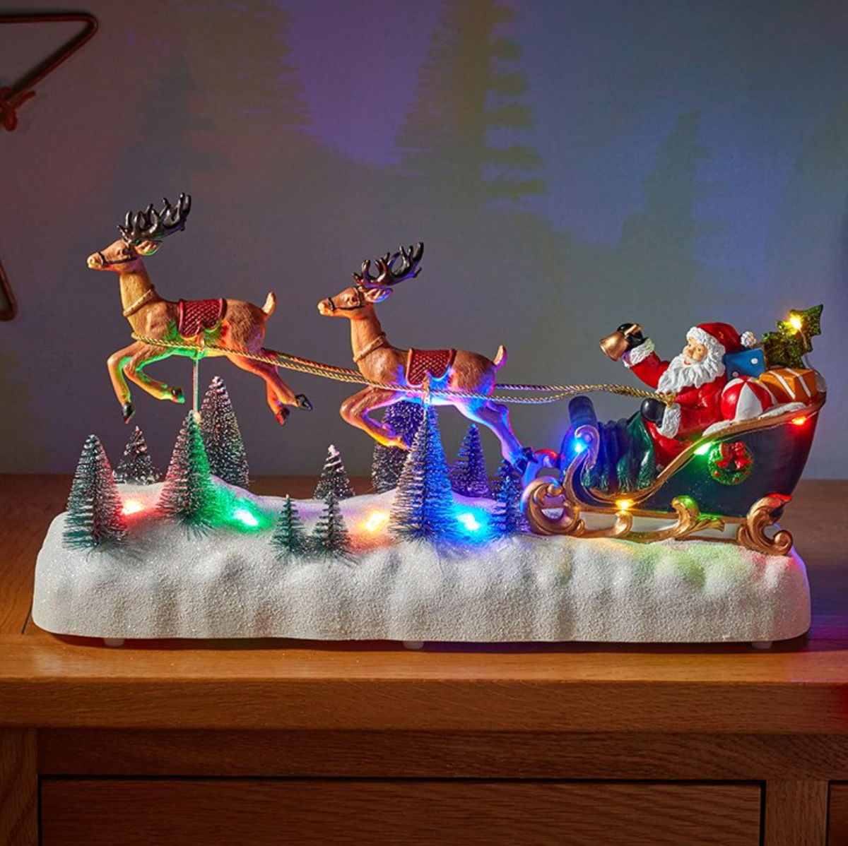 Flying Reindeer! Sleigh Scene